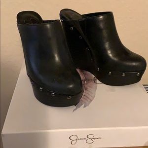 Black Platform Wedge Clog